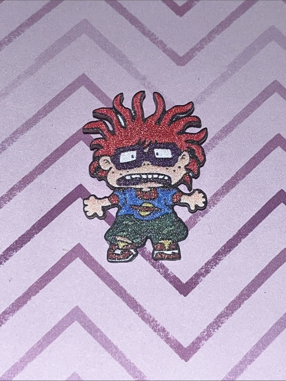Red-Haired Cartoon Acrylic Pin — Chuckie Finster Rugrats